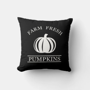 Elegant modern farm fresh pumpkins fall autumn throw pillow