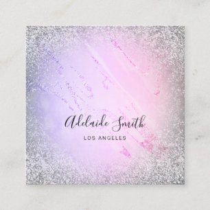 elegant modern faux glitter square business card