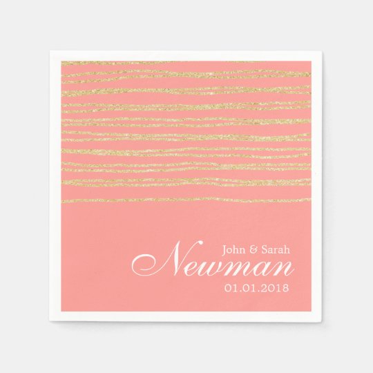 elegant modern faux gold glitter pattern wedding disposable napkin