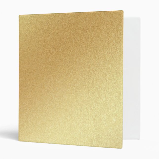 Elegant Modern Faux Gold Glitter Trendy Golden Binder (Front/Inside)