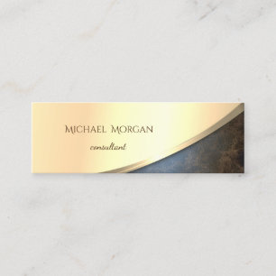 Elegant  Modern , Faux Gold, Leather Look Mini Business Card