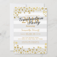 Elegant Modern Faux Gold Splatters and Stripes