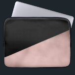 elegant modern faux rose gold black geometric laptop sleeve<br><div class="desc">Stylish and chick design representing faux rose gold and black geometric figures.</div>