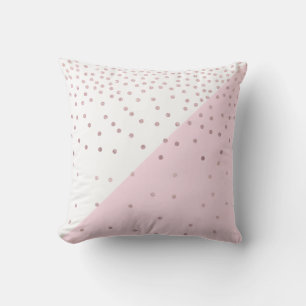 Elegant modern faux rose gold glitter confetti throw pillow