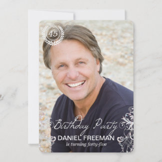Elegant Modern Fern Photo Birthday Invitations
