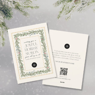 Elegant Modern Festive Pine Botanical Christmas  Holiday Card