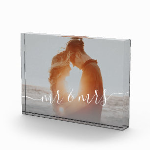 Elegant modern first Christmas as Mr. & Mrs. photo Block