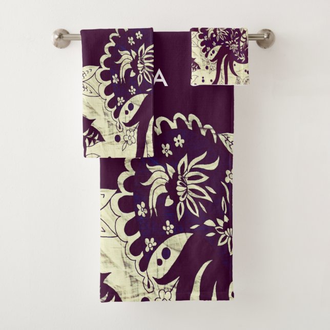 Elegant Modern  Floral Bath Towel Set (Insitu)