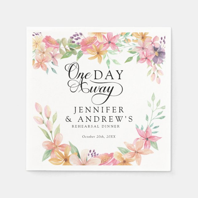 Elegant Modern Floral Classic | Rehearsal Dinner Napkin (Front)