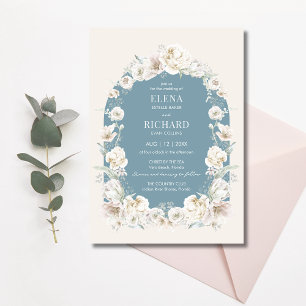 Elegant Modern Floral Garden Wedding Invitation