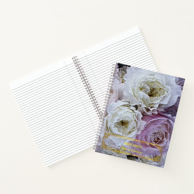 Elegant Modern Floral Gold Notebook (Inside)