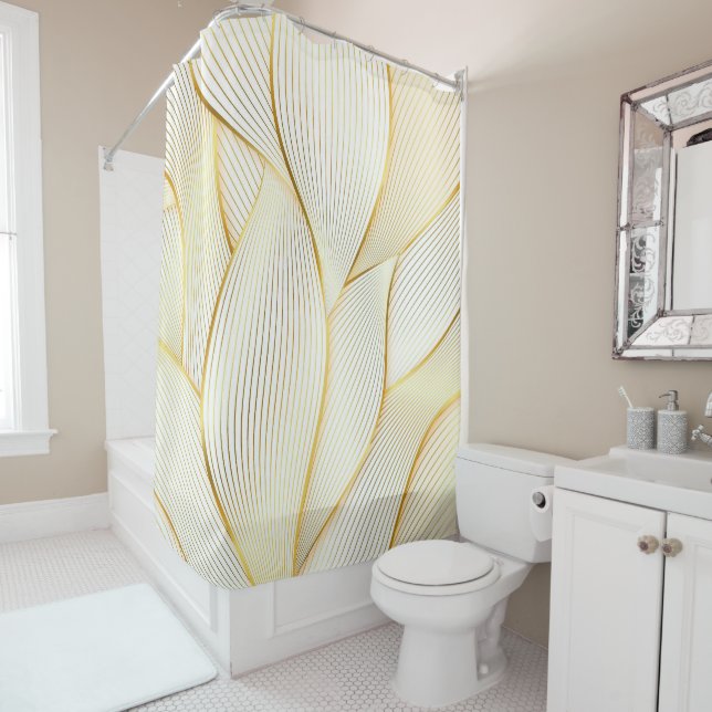 Elegant Modern Floral Gold White Line Collection (In Situ)