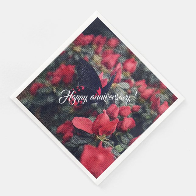 Elegant Modern Floral Napkin (Corner)