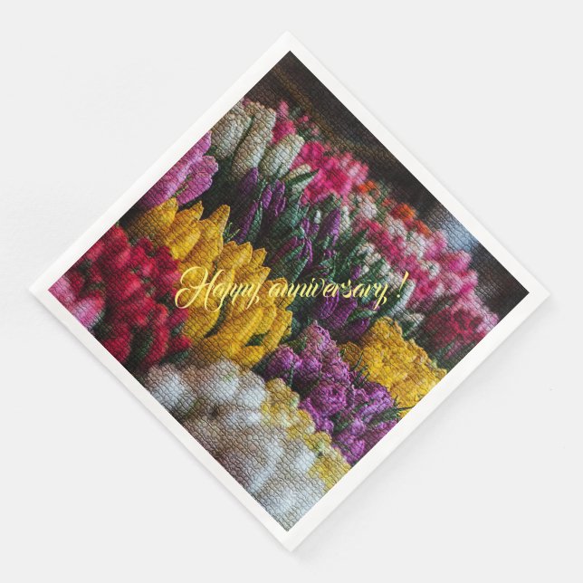 Elegant Modern Floral Napkin (Corner)