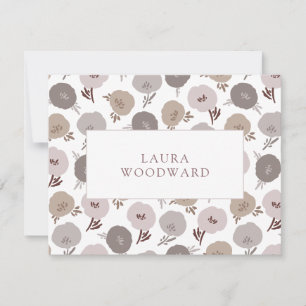 Elegant Modern Floral Pattern Personalized Card