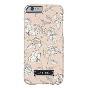 Elegant Modern Floral Pattern Personalized Barely There iPhone 6 Case