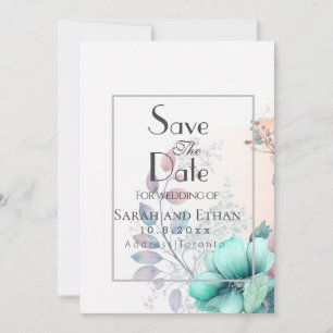 Elegant modern floral save the date