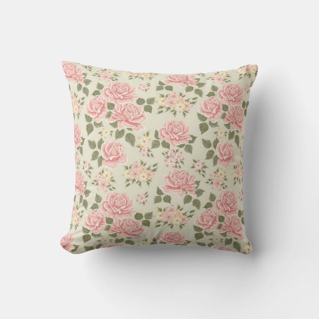 Elegant Modern Floral Throw Pillow (Front)