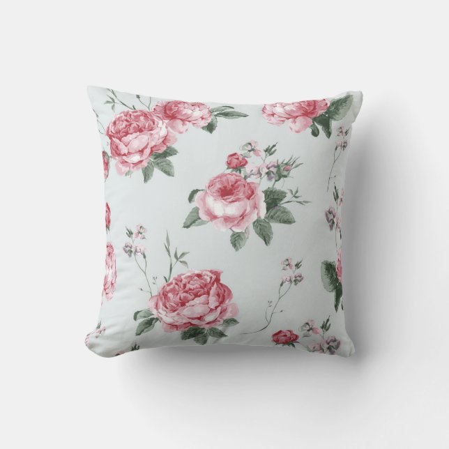 Elegant Modern Floral Throw Pillow (Front)