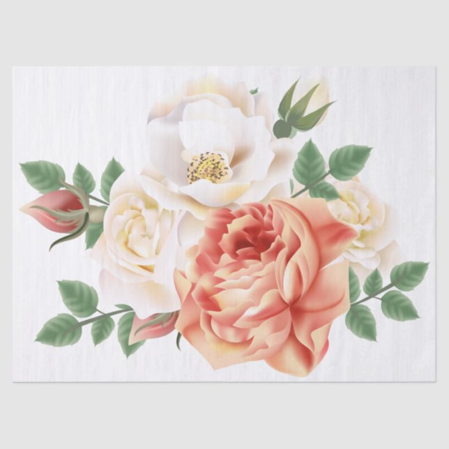 Elegant Modern Floral Tissue Paper (Front)