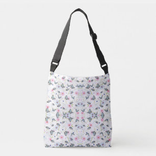 Elegant Modern Flowers and butterfly pattern Crossbody Bag