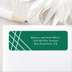Elegant Modern Forest Green Return Address Labels