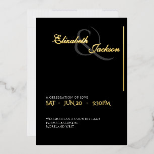 Elegant Modern Formal Black Wedding Gold