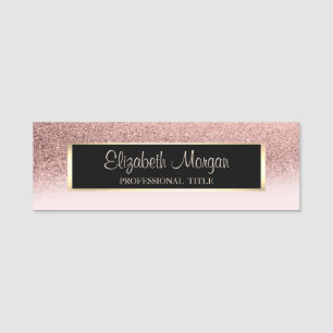 Elegant  Modern, Frame, Glitter Ombre Name Tag