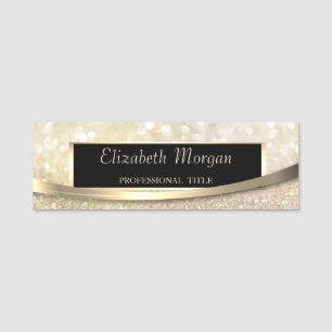 Elegant  Modern, Frame,Stripe,Bokeh Name Tag