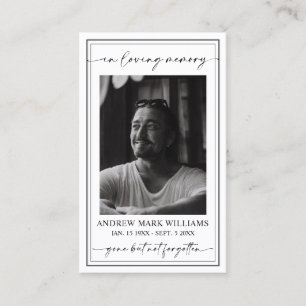 Elegant Modern Funeral Memorial Prayer Photo Card