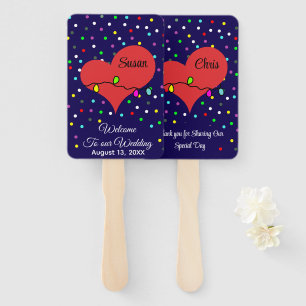 Elegant modern funny personalized wedding hand fan
