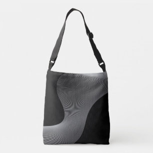 Elegant, modern, futuristic wave abstraction crossbody bag