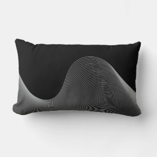 Elegant, modern, futuristic wave abstraction lumbar pillow