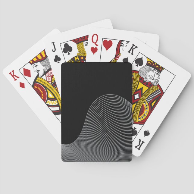 Elegant, modern, futuristic wave abstraction playing cards (Back)