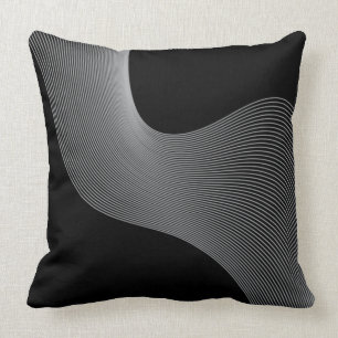 Elegant, modern, futuristic wave abstraction throw pillow
