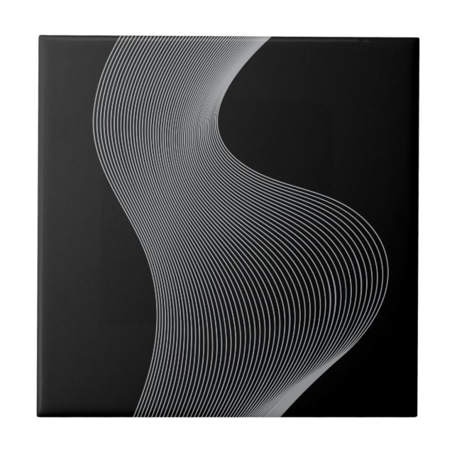 Elegant, modern, futuristic wave abstraction tile (Front)
