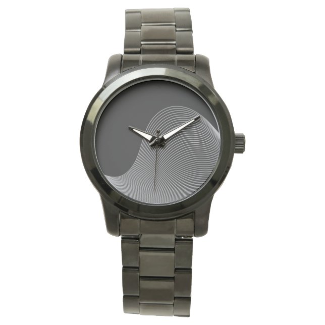 Elegant, modern, futuristic wave abstraction watch (Front)