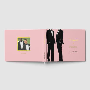 Elegant Modern Gay Men Rainbow Wedding Guest Book