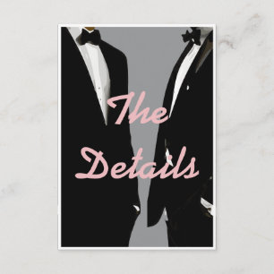 Elegant Modern Gay Men Wedding Enclosure Card