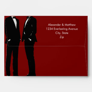 Elegant Modern Gay Men Wedding Envelope