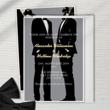 Elegant Modern Gay Men Wedding Gold