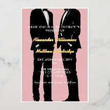 Elegant Modern Gay Men Wedding Gold