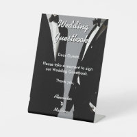 Elegant Modern Gay Men Wedding Grey Guestbook