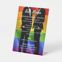 Elegant Modern Gay Men Wedding Rainbow Bar Menu