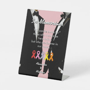 Elegant Modern Gay Men Wedding Rainbow In Memoriam Pedestal Sign