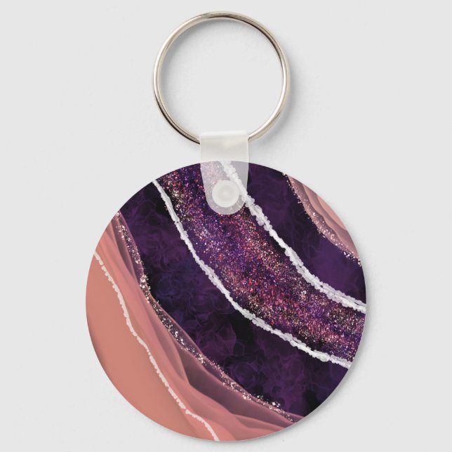 Elegant Modern Gemstone Keychain (Front)