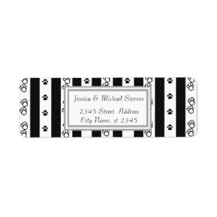 Elegant modern gentle dog paws stripes