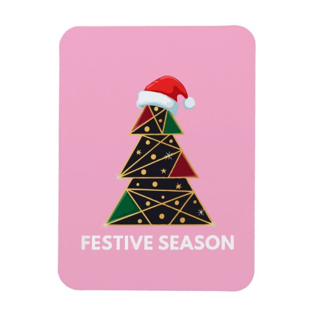 Elegant Modern Geometric Christmas Tree | Festive  Magnet (Vertical)