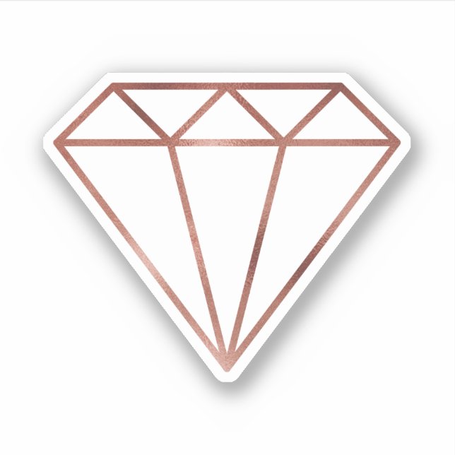 Elegant modern geometric rose gold diamond (Front)