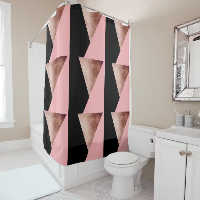 elegant modern geometric rose gold pink black (In Situ)